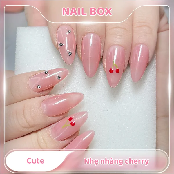 Nail box cute nhẹ nhàng cherry