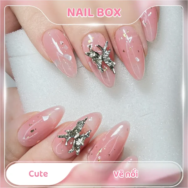 Nail box cute vẽ nổi