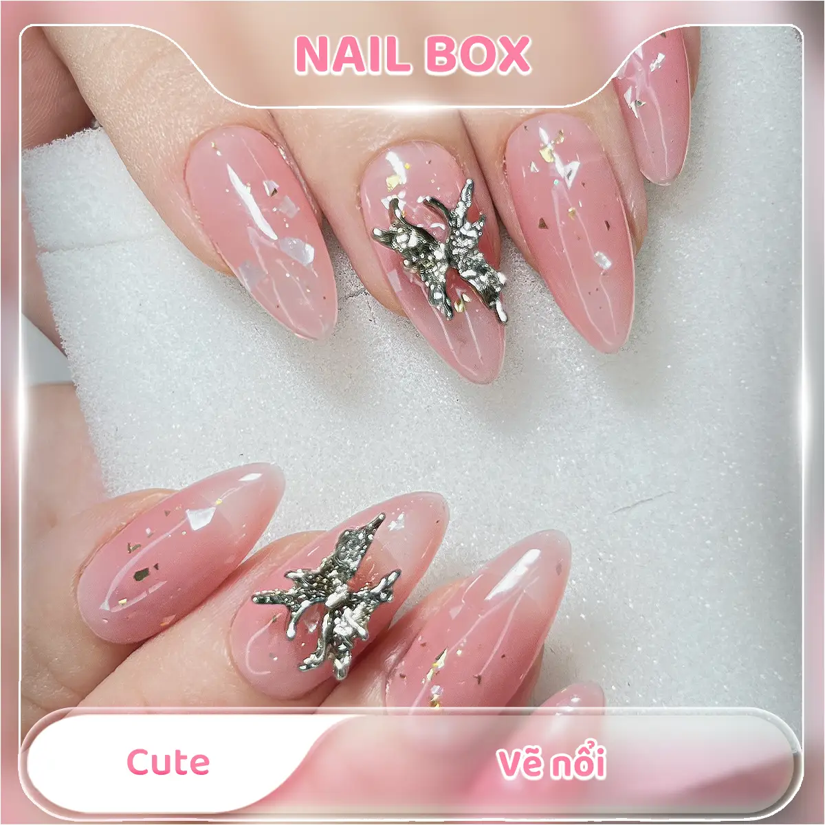 Nail box cute vẽ nổi