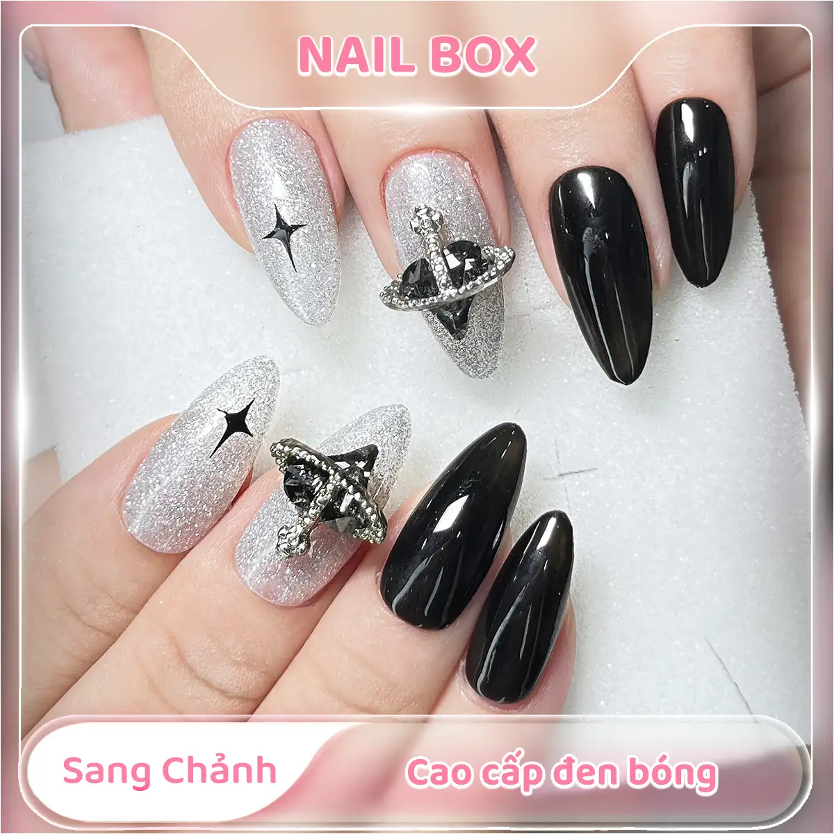 Nail box sang chảnh cao cấp đen bóng