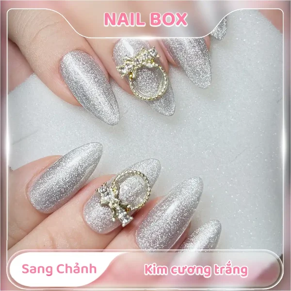 Nail box sang chảnh kim cương trắng