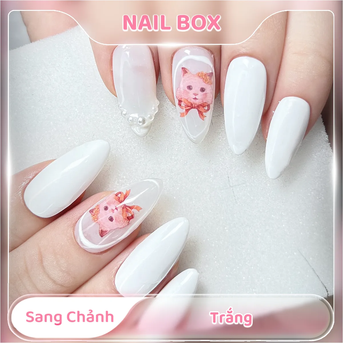 Nail box sang chảnh trắng