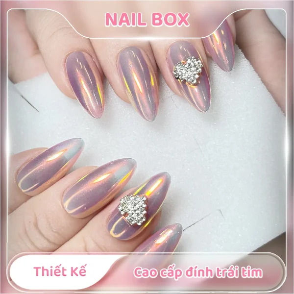 Nail box thiết kế cao cấp đính trái tim