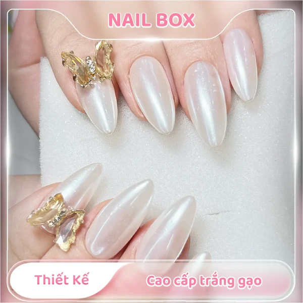 Nail box thiết kế cao cấp trắng gạo