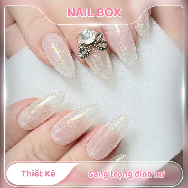 Nail box thiết kế sang trọng đính nơ