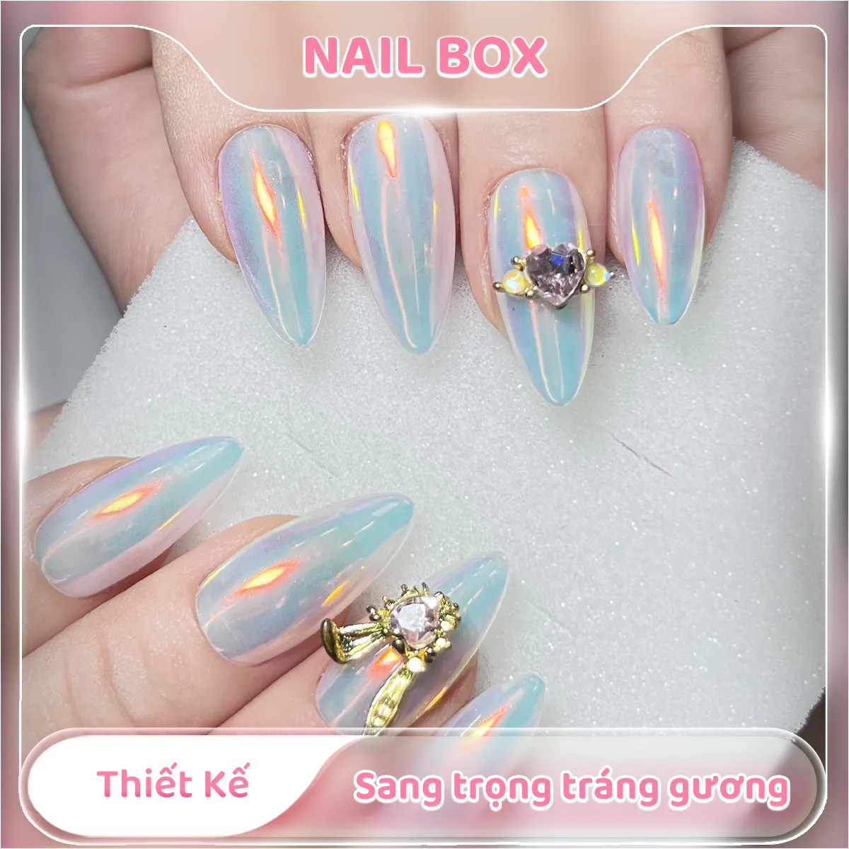 Nail box thiết kế sang trọng tráng gương