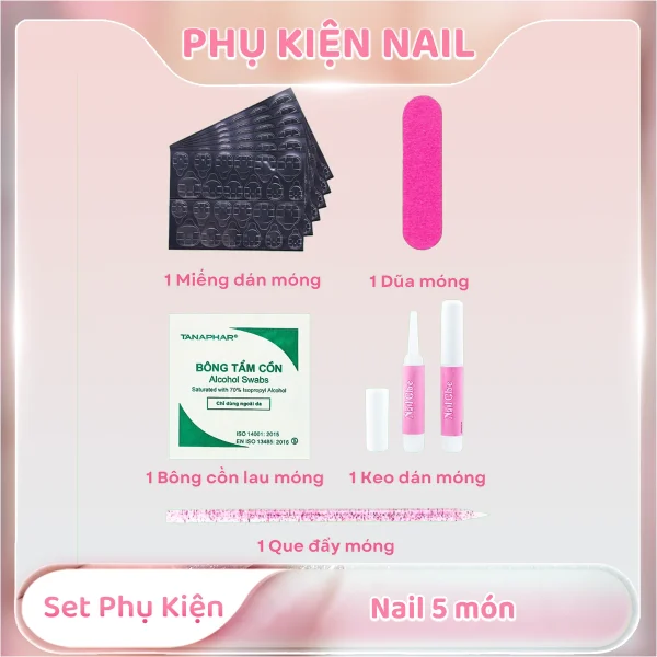 Set phụ kiện nail 5 món