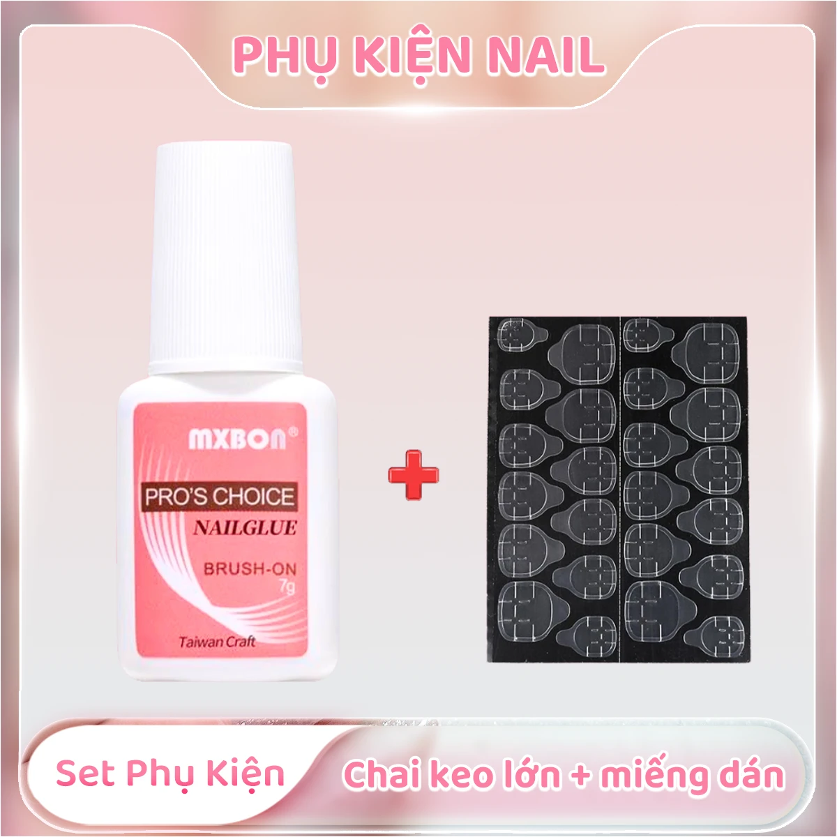 Set phụ kiện nail chai lớn + miếng dán