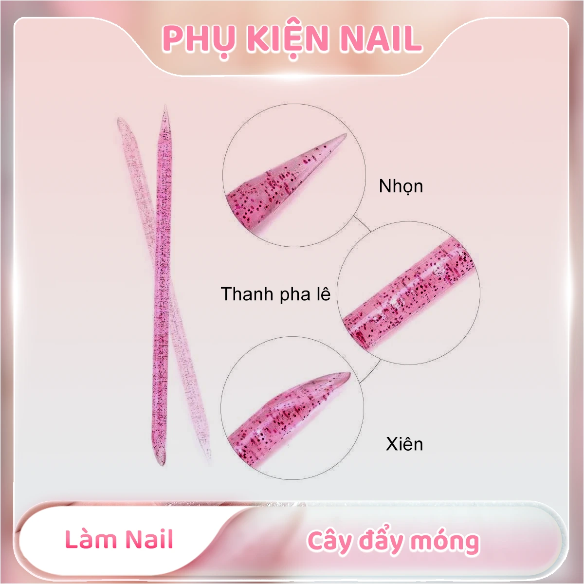 Phụ kiện làm nail cây đẩy móng