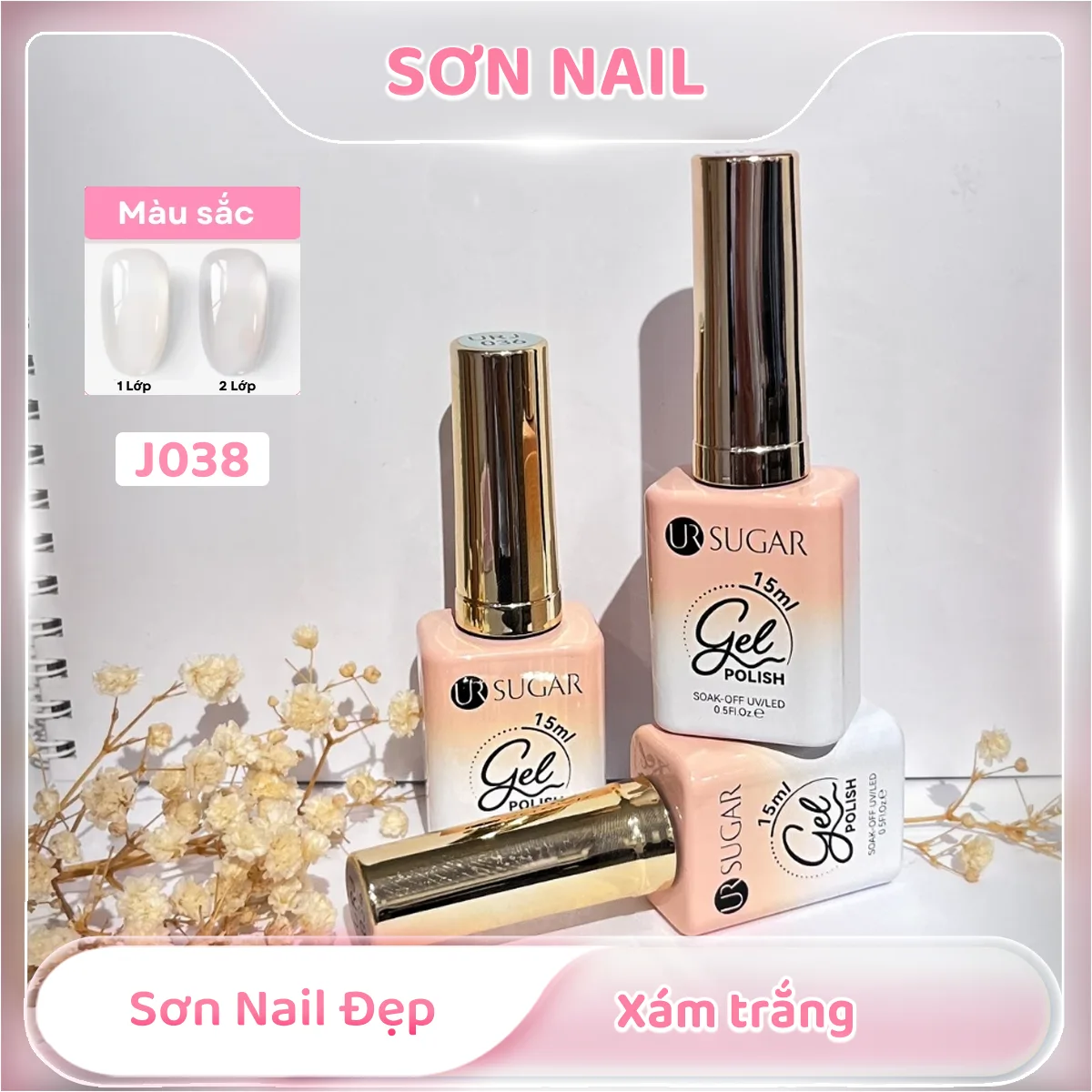 Sơn nail đẹp xám trắng