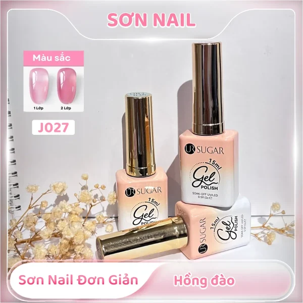 Sơn nail đơn giản hồng đào