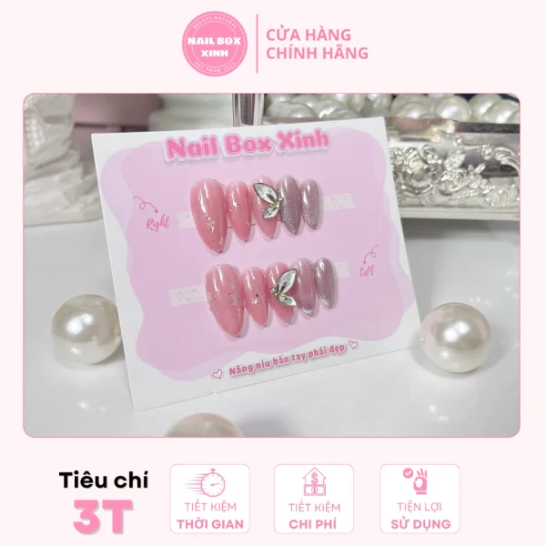 Combo nail box đính đá bướm